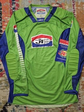 JT RACING JERSEY GREEN BLUE PRO-TOUR MOTOCROSS MX SHIRT Mens Large Padded